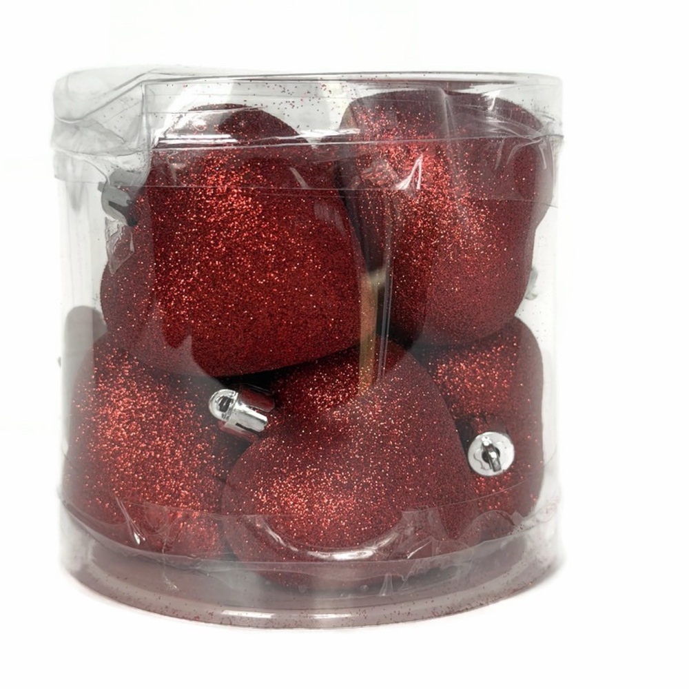 Valentine’s Day Red Glitter Heart Ornaments